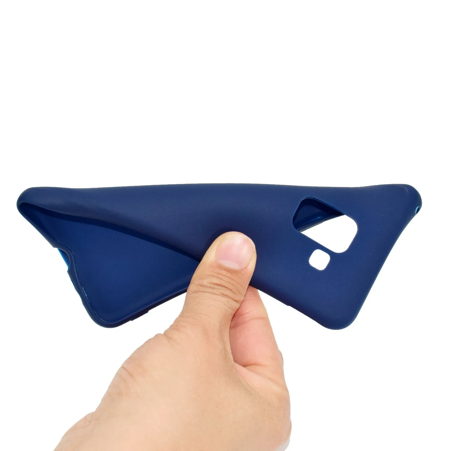 for Samsung A8 2018 Lovely Candy Color Matte TPU Anti-scratch Non-slip Protective Cover Back Case Navy