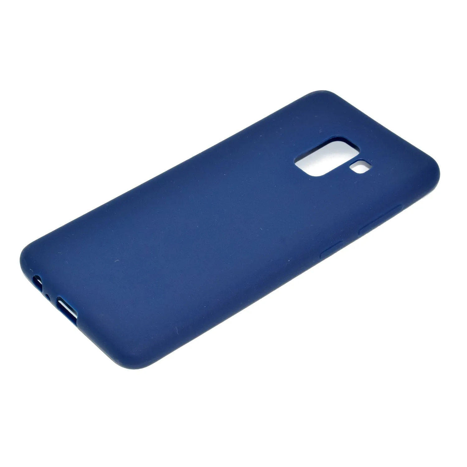 for Samsung A8 2018 Lovely Candy Color Matte TPU Anti-scratch Non-slip Protective Cover Back Case Navy