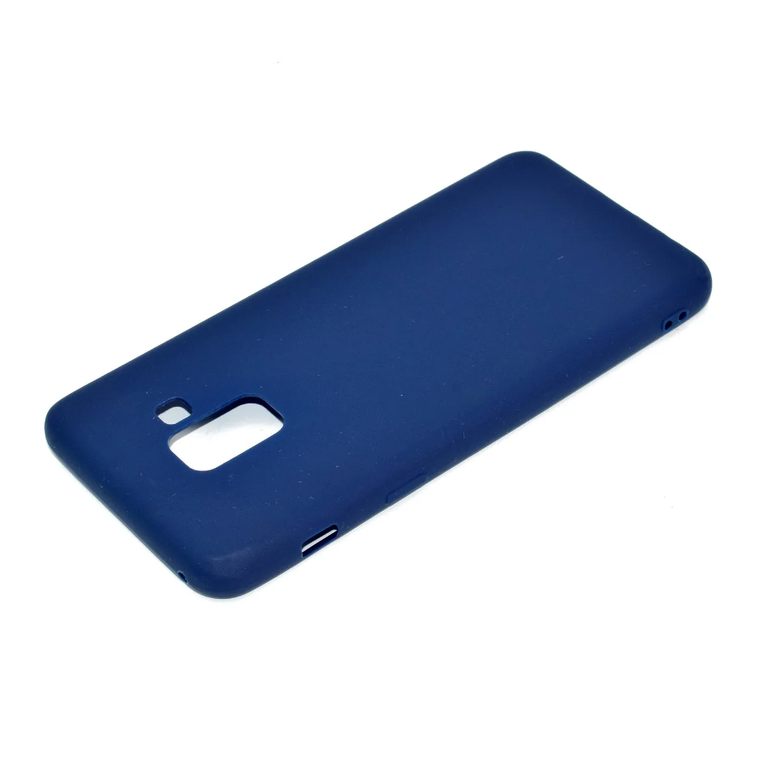 for Samsung A8 2018 Lovely Candy Color Matte TPU Anti-scratch Non-slip Protective Cover Back Case Navy