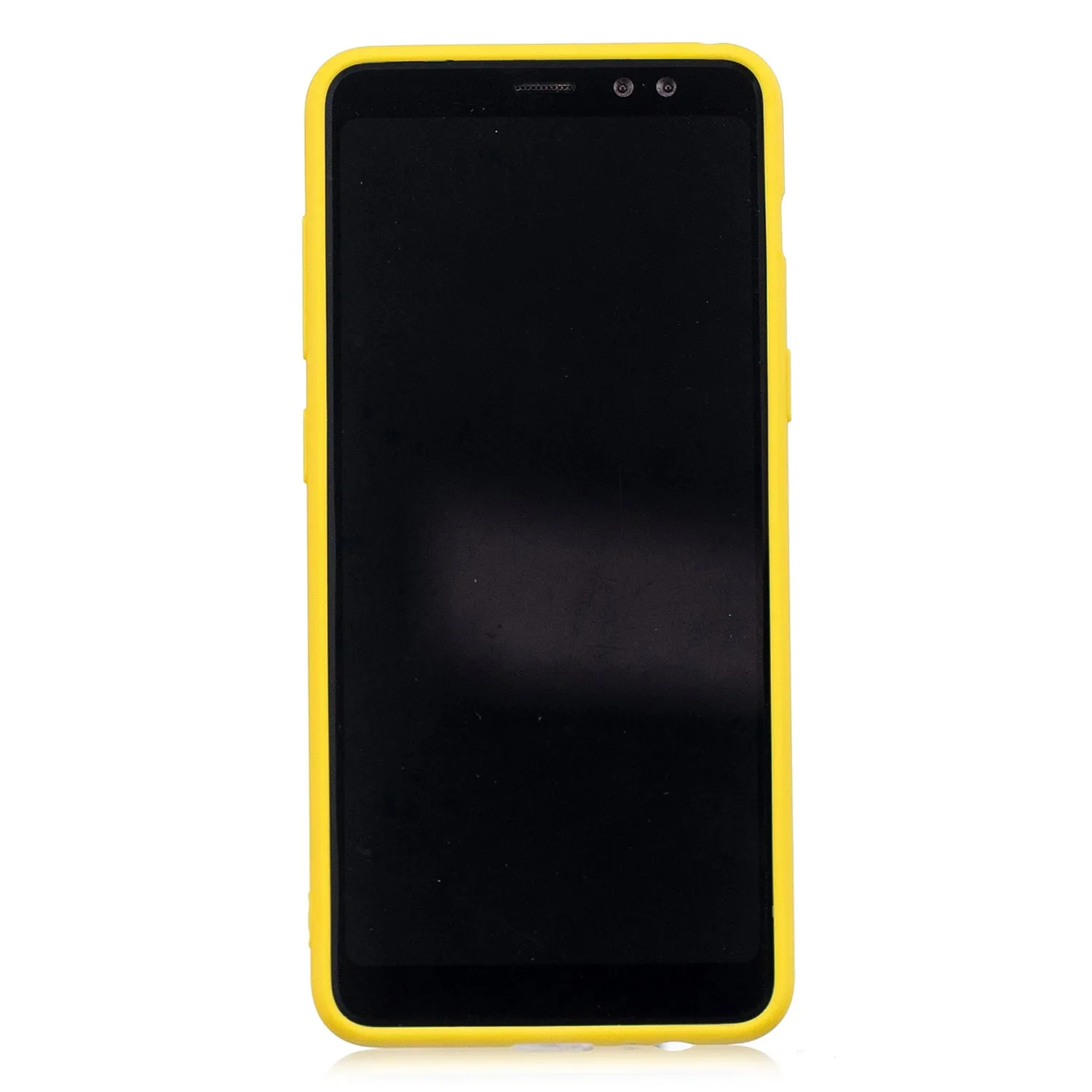 for Samsung A8 2018 Lovely Candy Color Matte TPU Anti-scratch Non-slip Protective Cover Back Case yellow