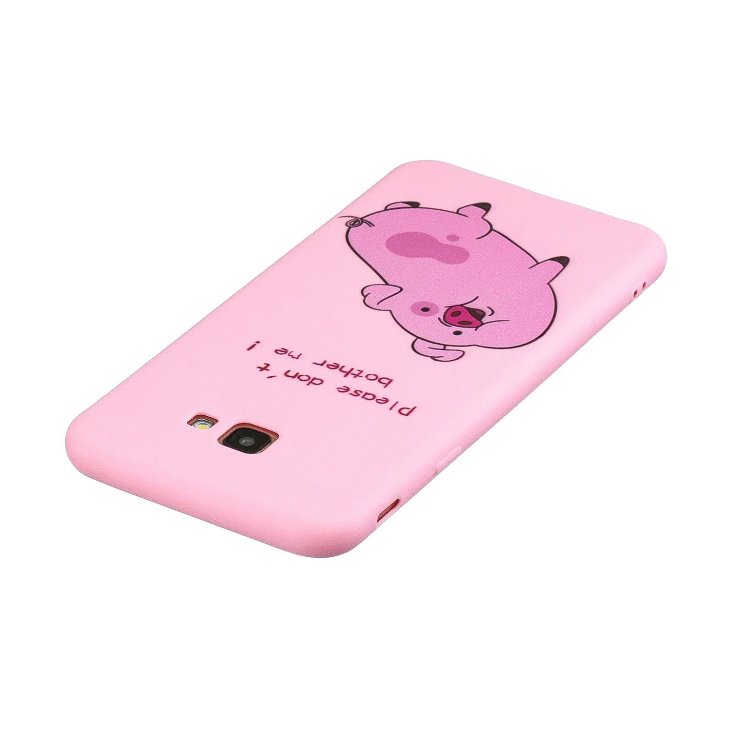For Samsung J4 plus Cute Coloured Painted TPU Anti-scratch Non-slip Protective Cover Back Case with Lanyard Rose red
