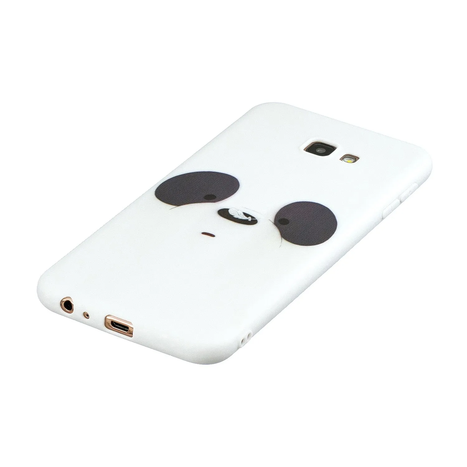 For Samsung J4 plus Cute Coloured Painted TPU Anti-scratch Non-slip Protective Cover Back Case with Lanyard white
