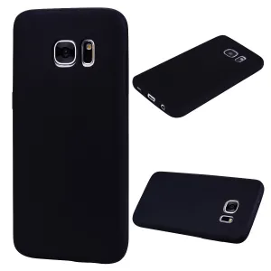 for Samsung S7 Cute Candy Color Matte TPU Anti-scratch Non-slip Protective Cover Back Case black