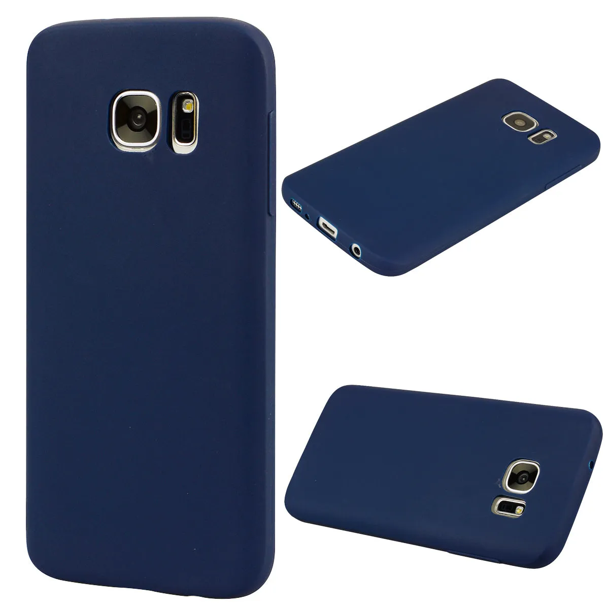 for Samsung S7 Cute Candy Color Matte TPU Anti-scratch Non-slip Protective Cover Back Case black