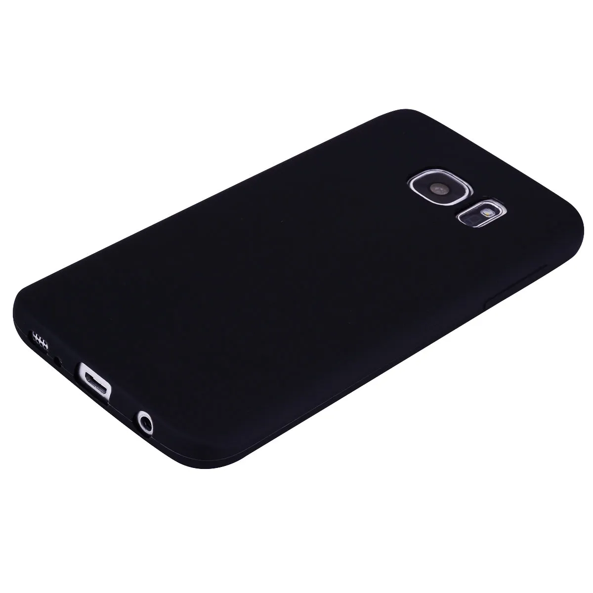 for Samsung S7 Cute Candy Color Matte TPU Anti-scratch Non-slip Protective Cover Back Case black