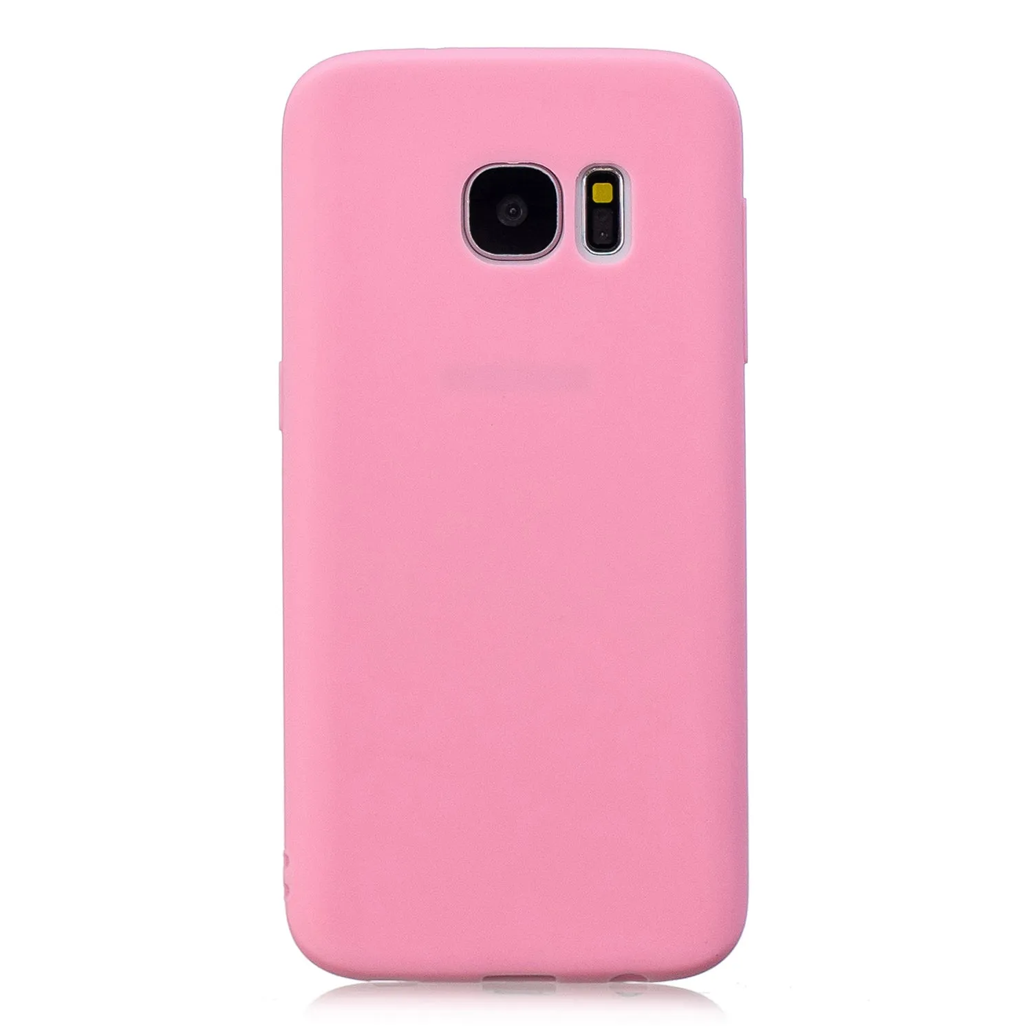 for Samsung S7 Cute Candy Color Matte TPU Anti-scratch Non-slip Protective Cover Back Case dark pink