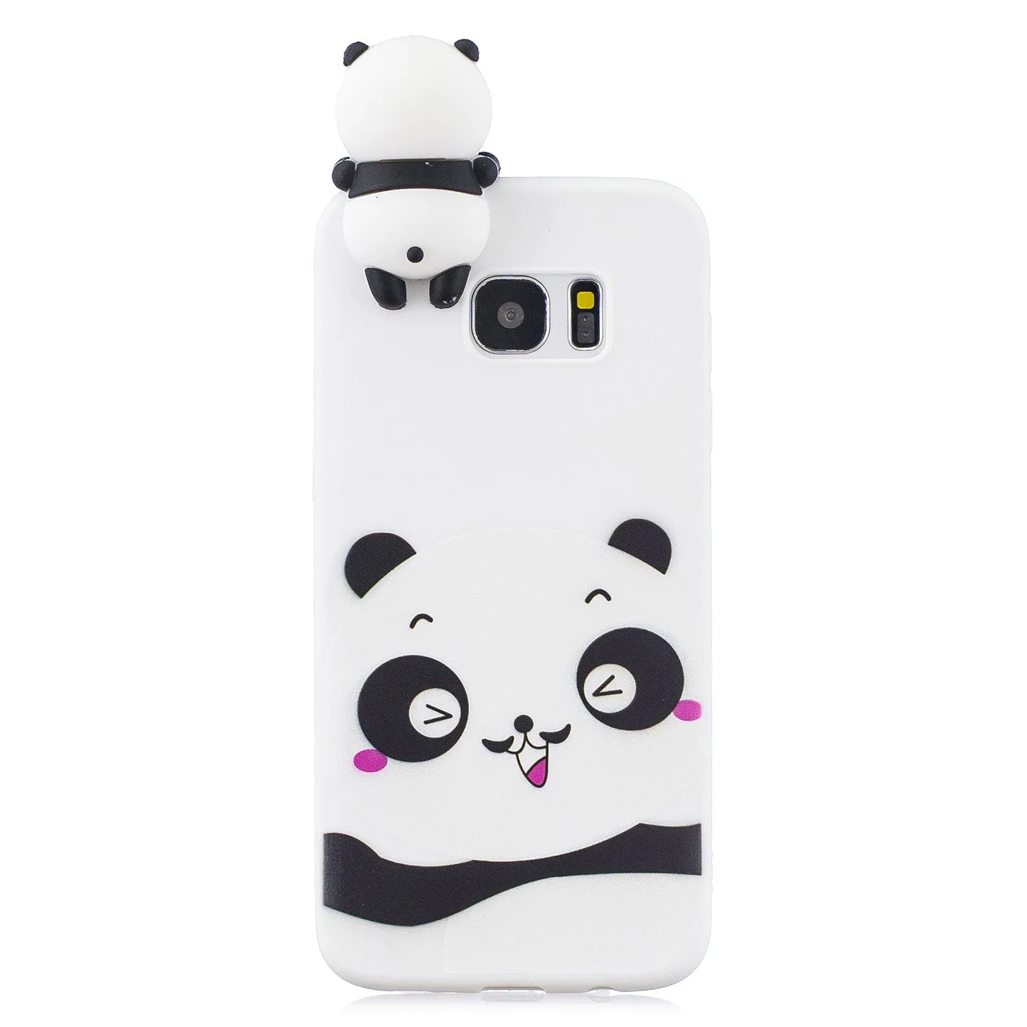 For Samsung S7 edge 3D Cartoon Lovely Coloured Painted Soft TPU Back Cover Non-slip Shockproof Full Protective Case Light blue