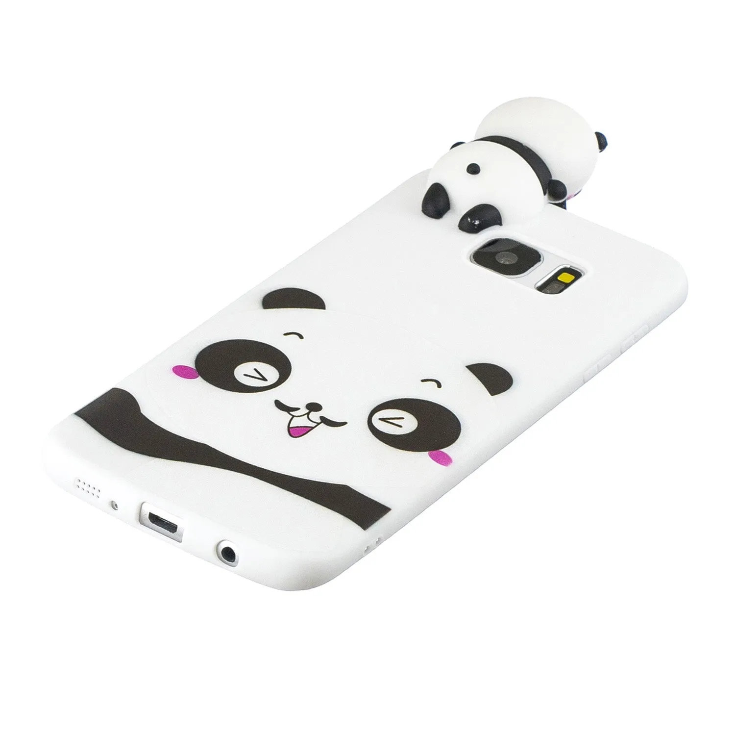 For Samsung S7 edge 3D Cartoon Lovely Coloured Painted Soft TPU Back Cover Non-slip Shockproof Full Protective Case Light blue