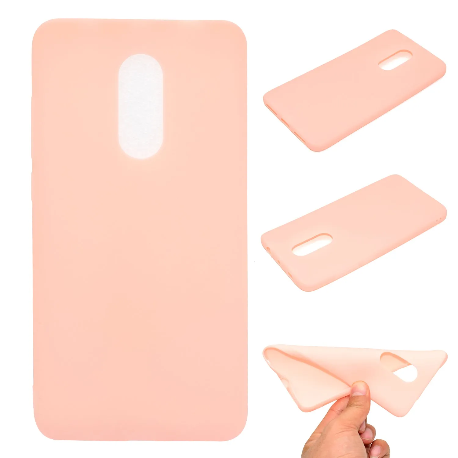 for XIAOMI Redmi NOTE 4X/NOTE 4 Lovely Candy Color Matte TPU Anti-scratch Non-slip Protective Cover Back Case dark pink