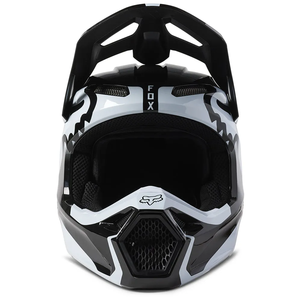 FOX YOUTH V1 LEED HELMET MIPS ECE [BLACK/WHITE]