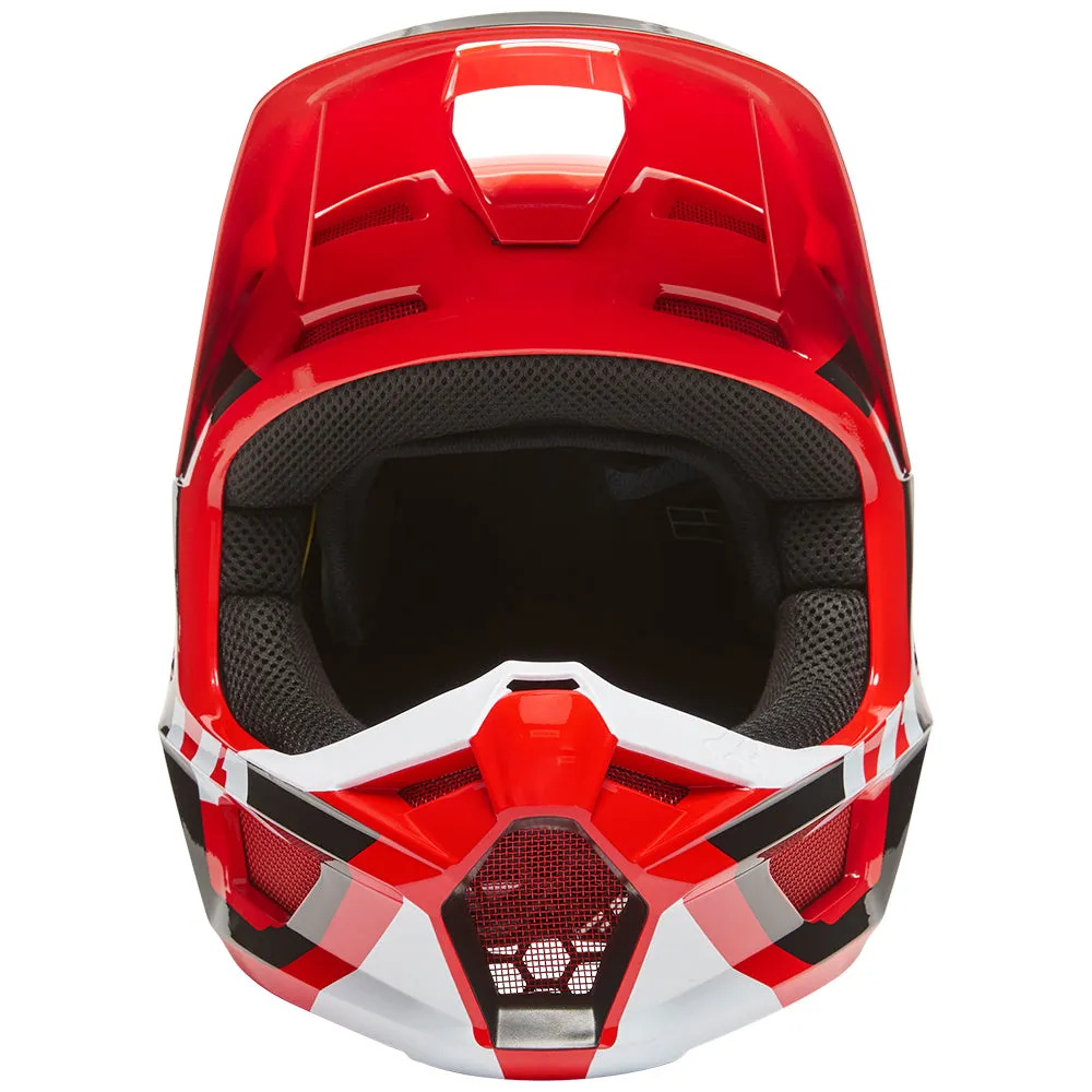 FOX YOUTH V1 LUX HELMET ECE [FLO RED]