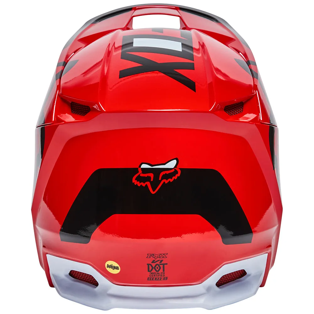 FOX YOUTH V1 LUX HELMET ECE [FLO RED]