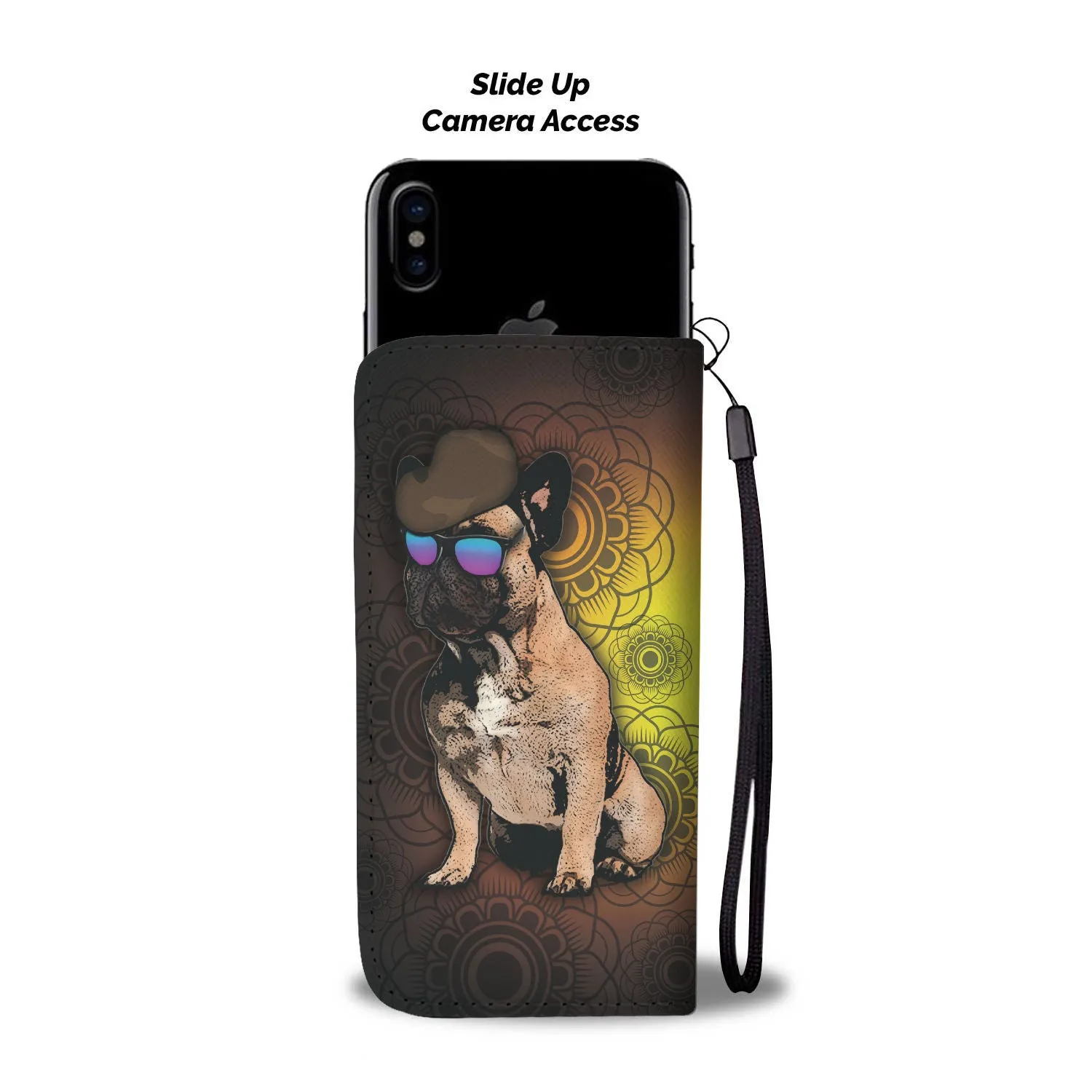 French Bulldog Phone Case Wallet - Brown