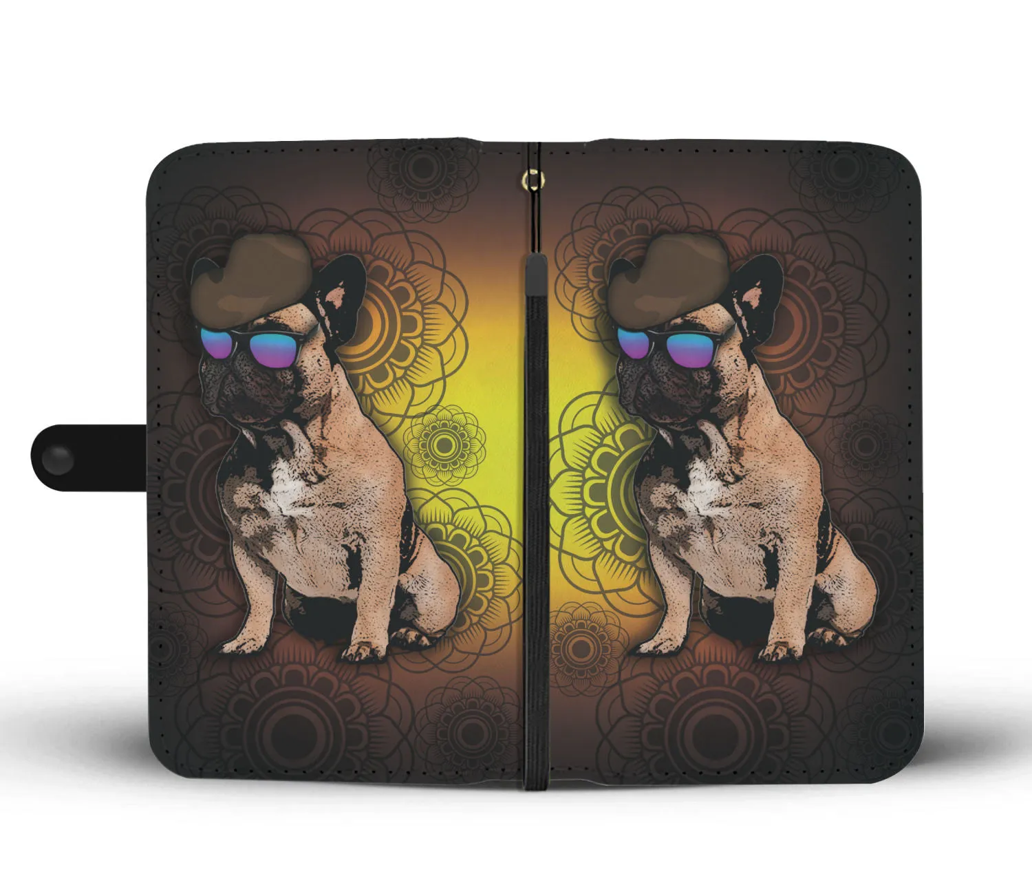 French Bulldog Phone Case Wallet - Brown