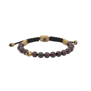 Garnet Bead and Brass Bracelet