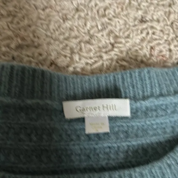 Garnet Hill Womens Sweater Small Lambswool Angora Rabbit Side Zippers Ribbed