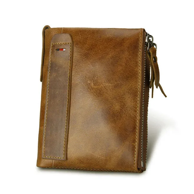 Genuine Leather Unisex RFID Wallet Purses Coin
