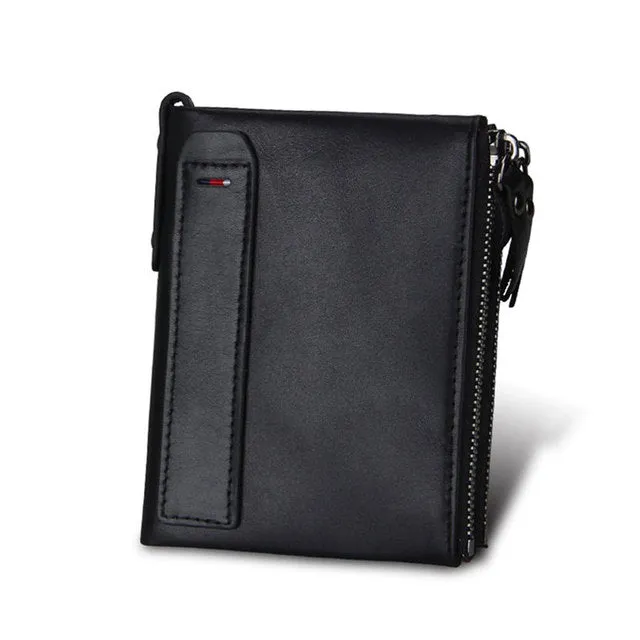 Genuine Leather Unisex RFID Wallet Purses Coin