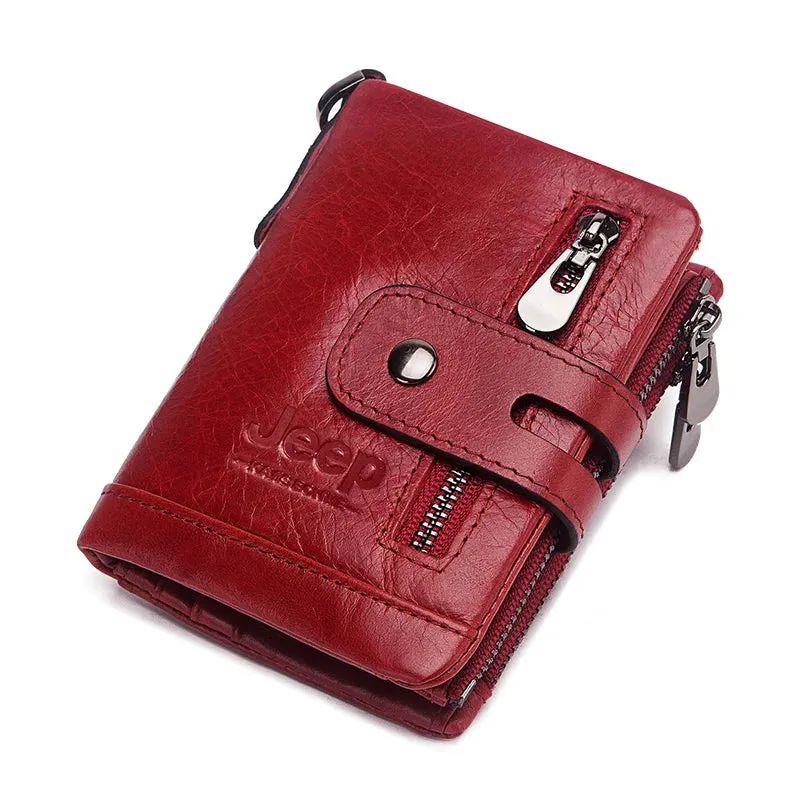 Genuine Leather Vintage RFID Blocking  Men Wallet With Chain