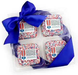 Gift Box of 8 - Chocolate Covered Logo/Photo Sugar Cookies
