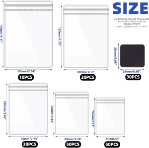 Glarks 160Pcs 5 Size PVC Self Seal Jewelry Bags Plastic Zipper Bag with 30Pcs Anti Tarnish Tabs Strips Kit - used acceptable, some small bags missing