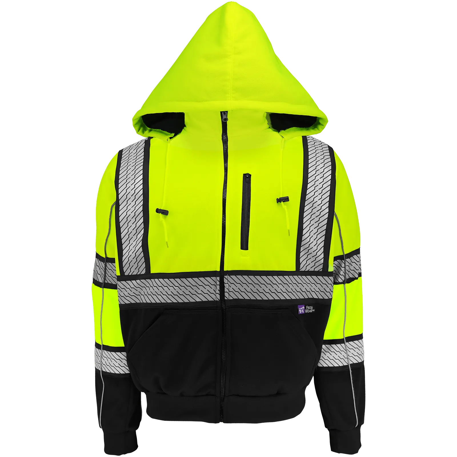 Global Glove & Safety GLO-HS3 FrogWear Hi Vis Heavy Duty Multi Layer Hooded Safety Sweatshirt, Insulated, Class 3