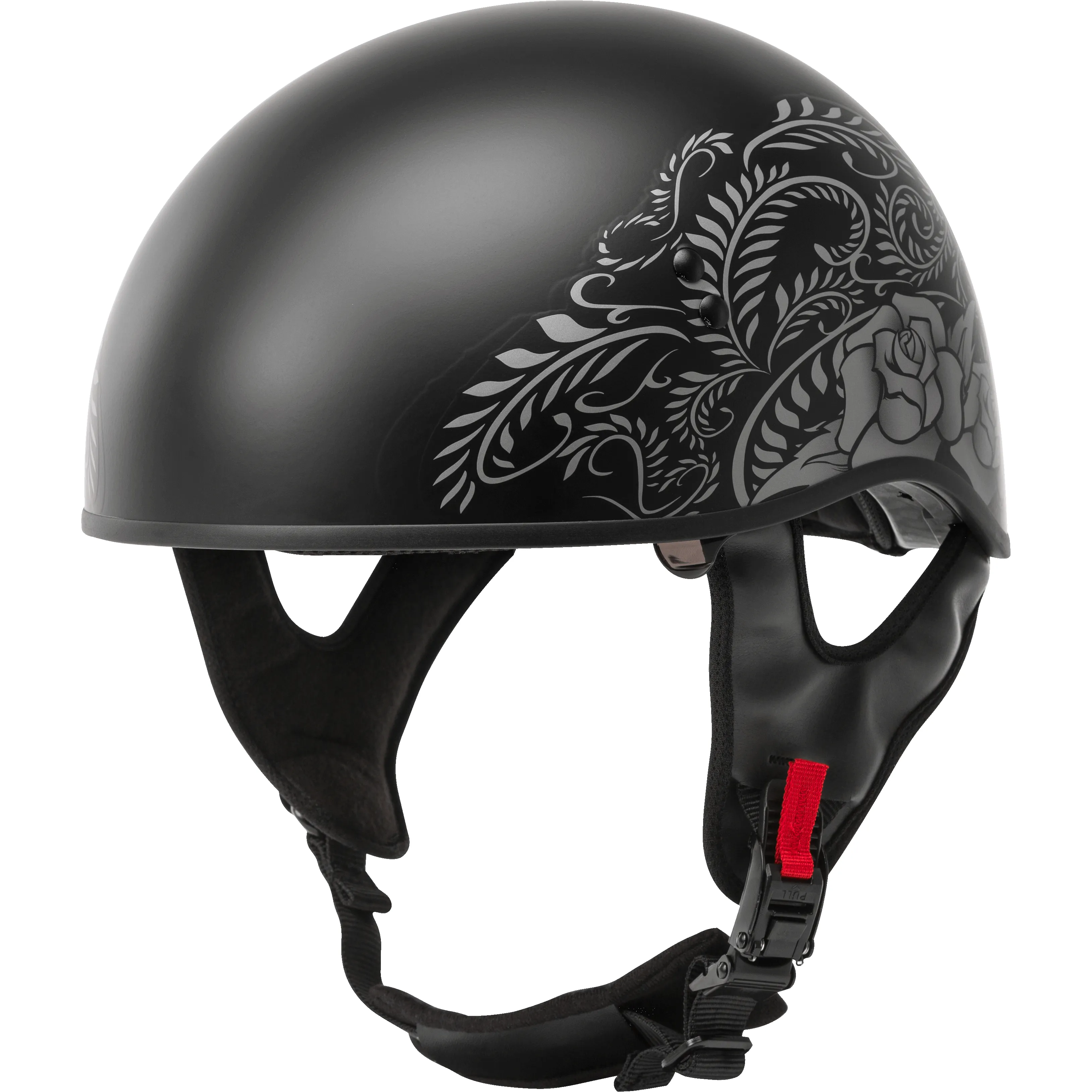GMAX HH-65 Half Helmet Rose Naked Matte Black/Silver