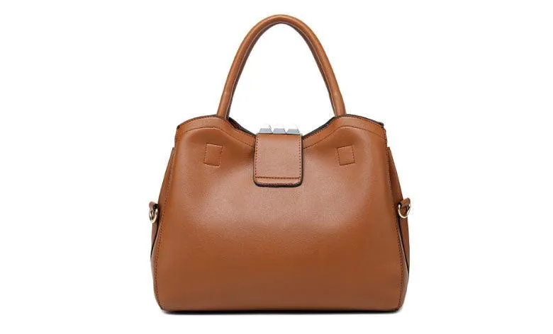 Golden metalic Design 3 in 1 woman Brown Handbags