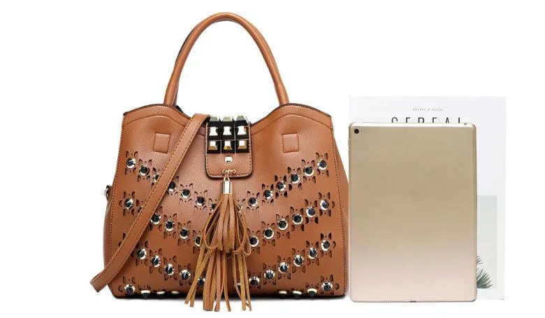Golden metalic Design 3 in 1 woman off Pink Handbags