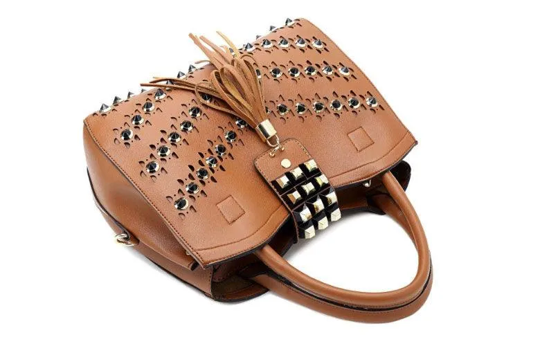 Golden metalic Design 3 in 1 woman off Pink Handbags