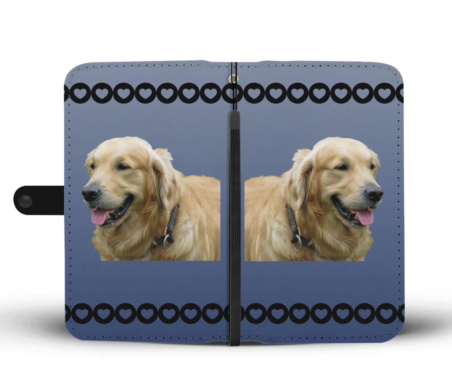 Golden Retriever Phone Case Wallet - Blue