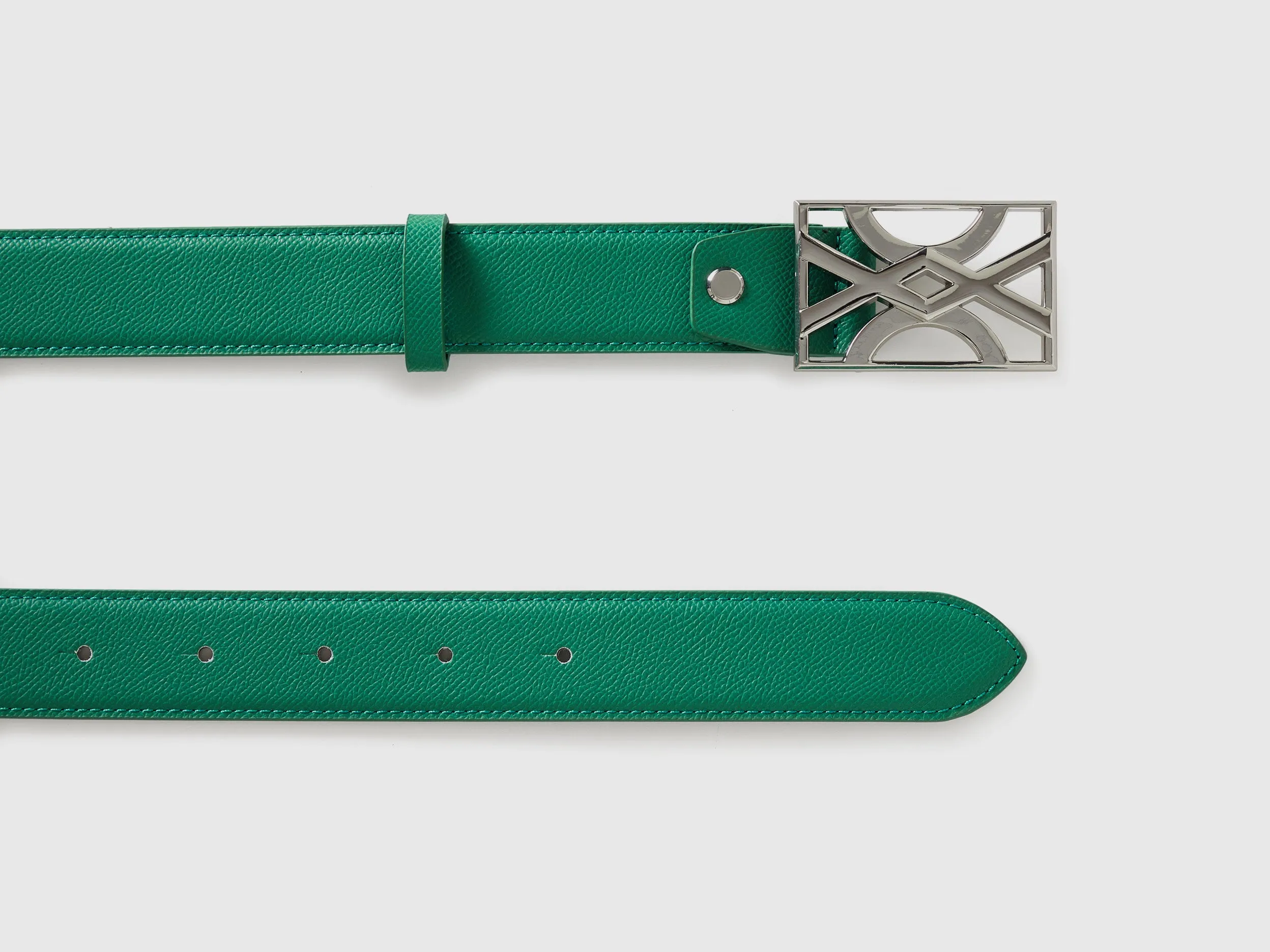 GREEN BELT WITH LOGOED BUCKLE