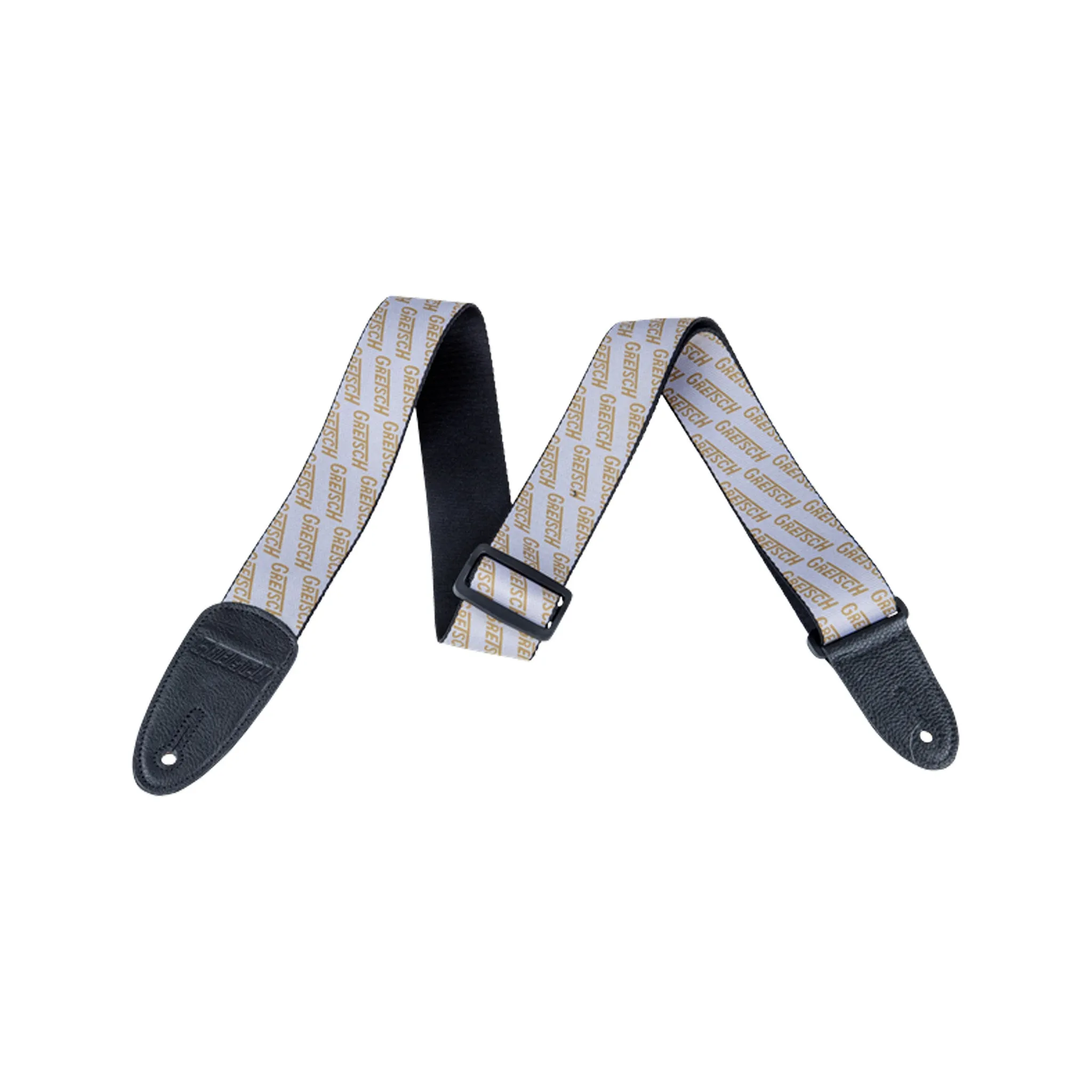 Gretsch Logo Guitar Strap, Gold/White