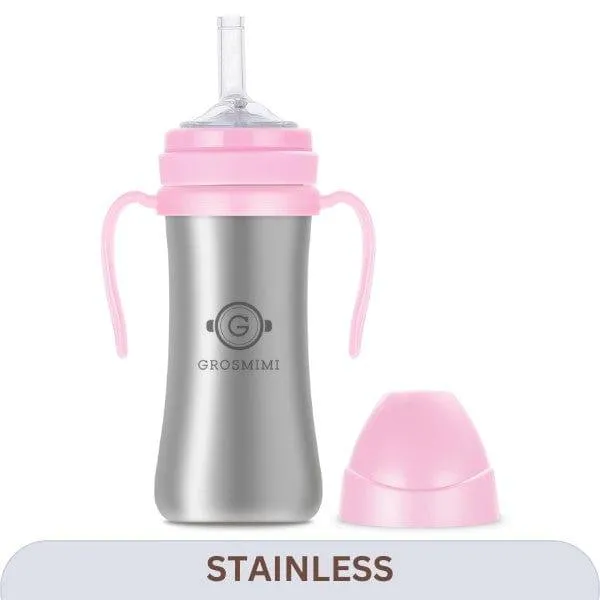 Grosmimi Stainless Straw Cup 200ml Red