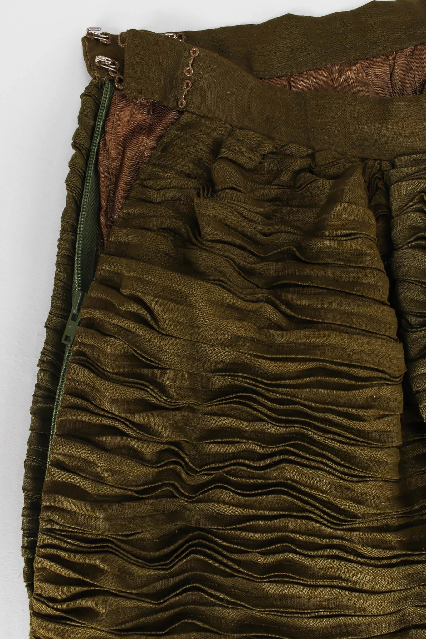 Hand Pleated Linen Skirt