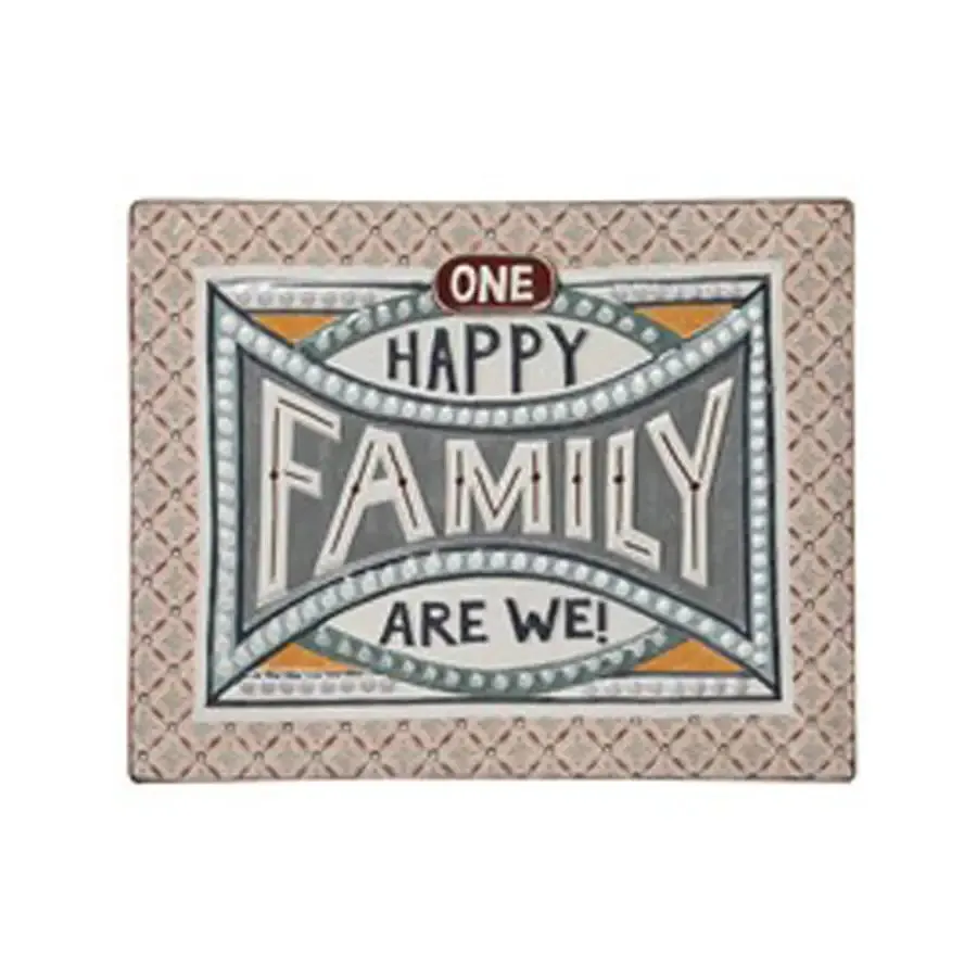 HAPPY FAMILY EMBOSSED ENAMEL WALL DECOR