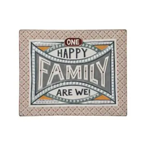 HAPPY FAMILY EMBOSSED ENAMEL WALL DECOR