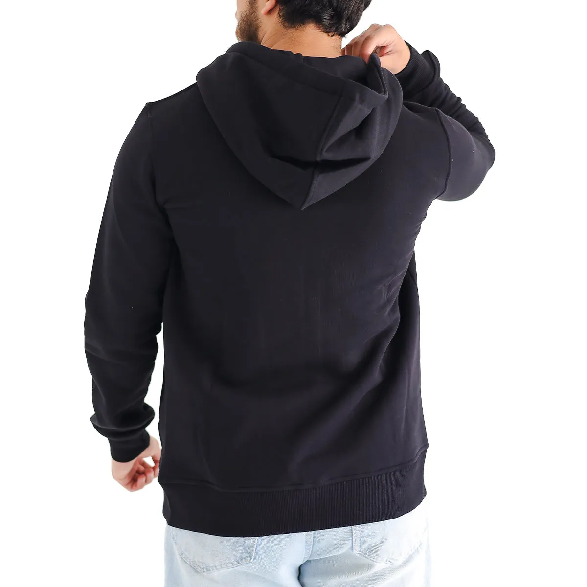 High Neck Melton Zipper⁩ . Black
