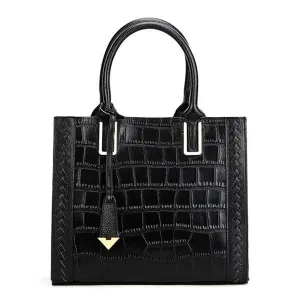 High Quality Lady Bag With Genuine Leather handbag-Black
