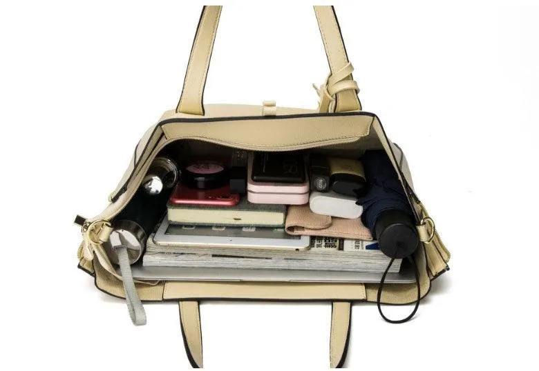 High Quality PU Leather Fashion Elegant Fringe Handbag - Black