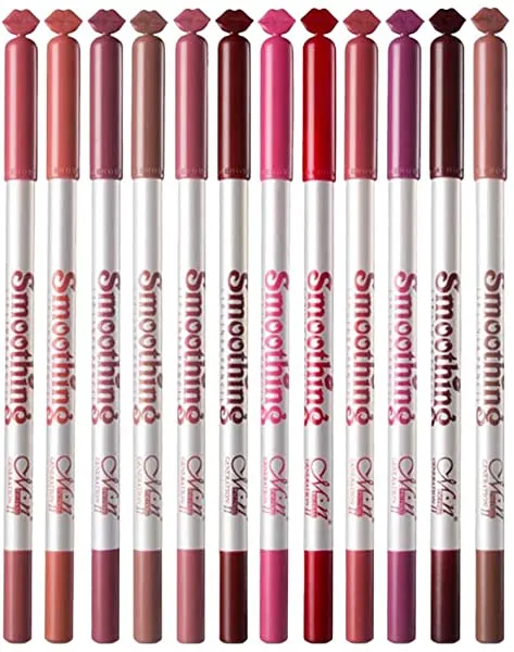 Homyl 12pcs Professional Lip Liner Beauty Pencil Fuller Lips Eye Shadow Make Up Pen Tool Lip Crayon Matte