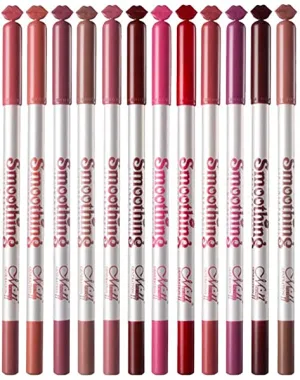 Homyl 12pcs Professional Lip Liner Beauty Pencil Fuller Lips Eye Shadow Make Up Pen Tool Lip Crayon Matte