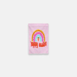 Hoppy Easter Rainbow Gingham Garden Flag - 12" x 18"