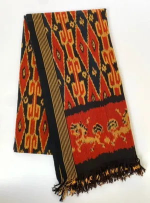 IKAT BLANKET - RUST/MARIGOLD
