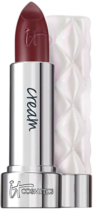 IT Cosmetics Pillow Lips Lipstick, Lights Out - Dark Nude Espresso with a Cream Finish - High-Pigment Color & Lip-Plumping Effect - With Collagen, Beeswax & Shea Butter - 0.13 oz