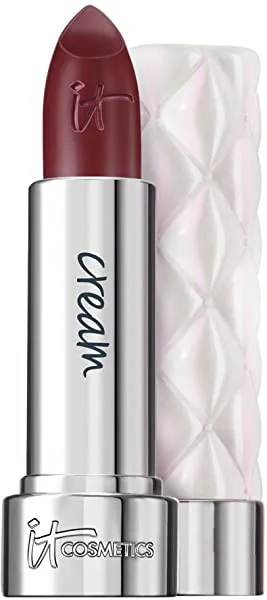 IT Cosmetics Pillow Lips Lipstick, Lights Out - Dark Nude Espresso with a Cream Finish - High-Pigment Color & Lip-Plumping Effect - With Collagen, Beeswax & Shea Butter - 0.13 oz