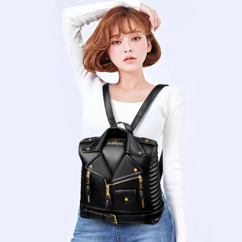 Jacket Style Leather Backpack