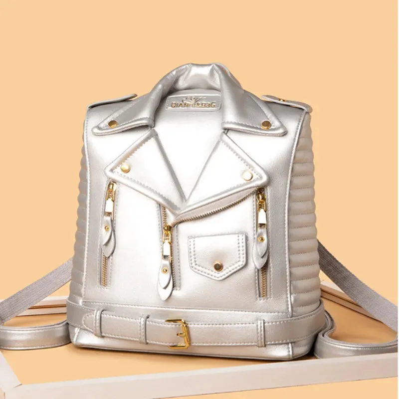 Jacket Style Leather Backpack