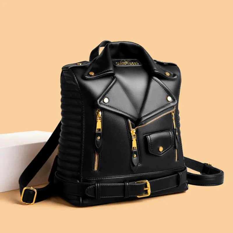 Jacket Style Leather Backpack