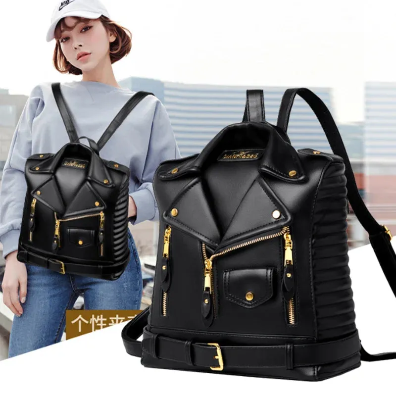 Jacket Style Leather Backpack